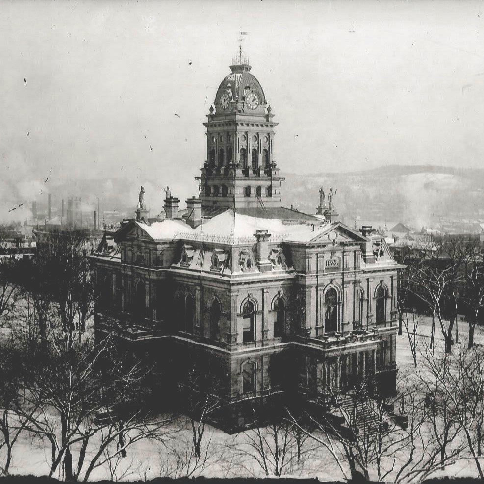 Licking County Courthouse glass plate negative